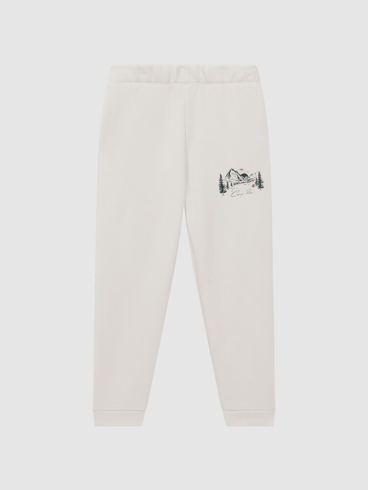 Reiss Ecru Marte 9-14 yrs Relaxed Cotton Motif Joggers - Image 2 of 6 Reiss Ecru Marte 9-14 yrs Relaxed Cotton Motif Joggers - Image 2 of 6