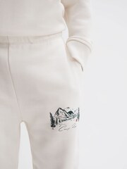 Reiss Ecru Marte 9-14 yrs Relaxed Cotton Motif Joggers - Image 4 of 6