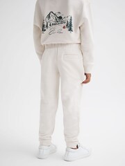 Reiss Ecru Marte 9-14 yrs Relaxed Cotton Motif Joggers - Image 5 of 6