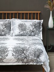 Timorous Beasties Grey Thistle 100% Cotton Bed Set - Image 1 of 6