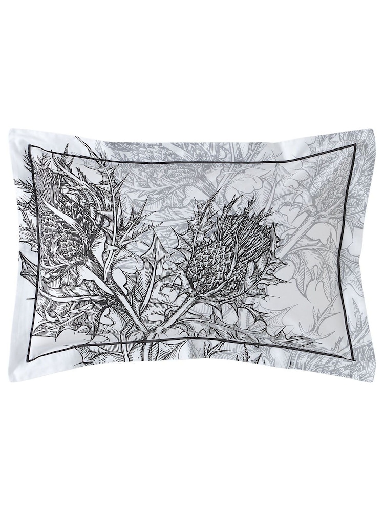 Timorous Beasties Grey Thistle 100% Cotton Bed Set - Image 6 of 6