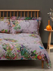 Timorous Beasties Pink Bloomsbury Garden 100% Cotton Bed Set - Image 1 of 6