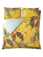 Timorous Beasties Yellow Bloomsbury Garden 100% Cotton Bed Set - Image 5 of 6