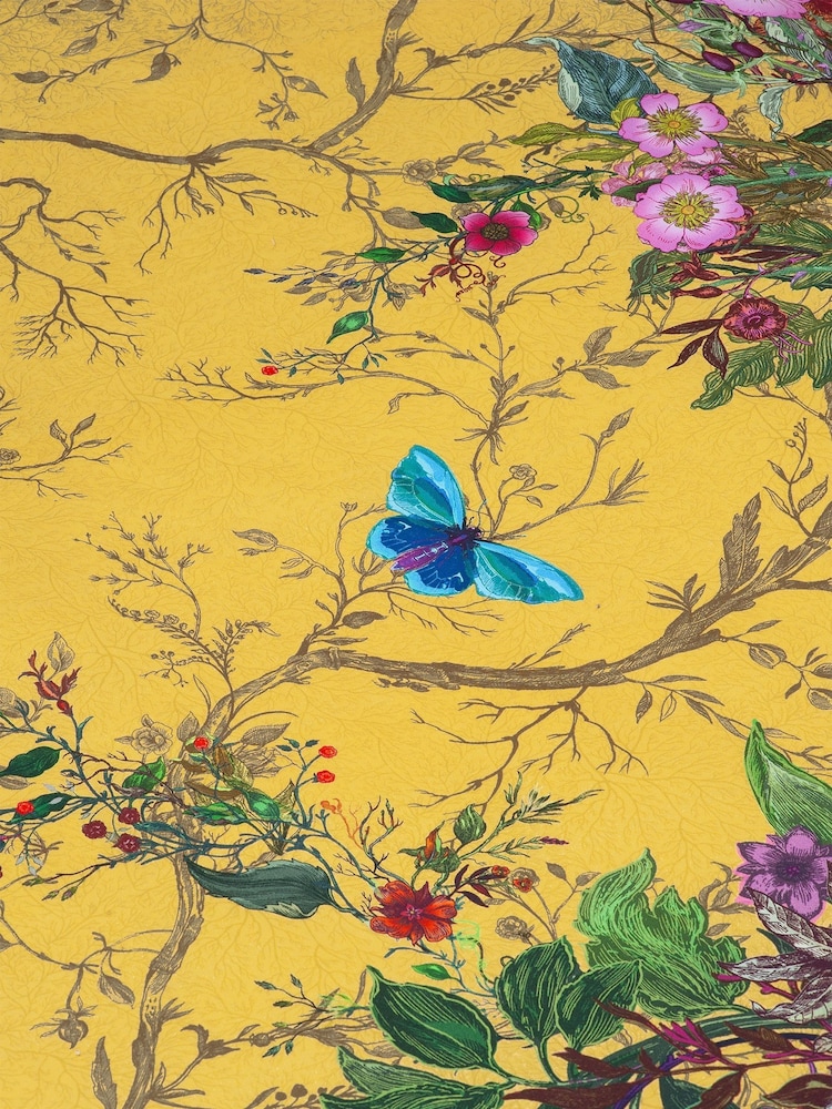 Timorous Beasties Yellow Bloomsbury Garden 100% Cotton Bed Set - Image 6 of 6