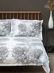 Timorous Beasties Grey Thistle Carbon 100% Cotton Pillow Cases - Image 1 of 5