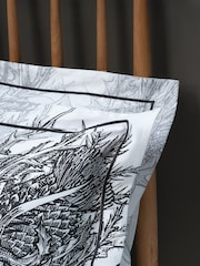 Timorous Beasties Grey Thistle Carbon 100% Cotton Pillow Cases - Image 2 of 5