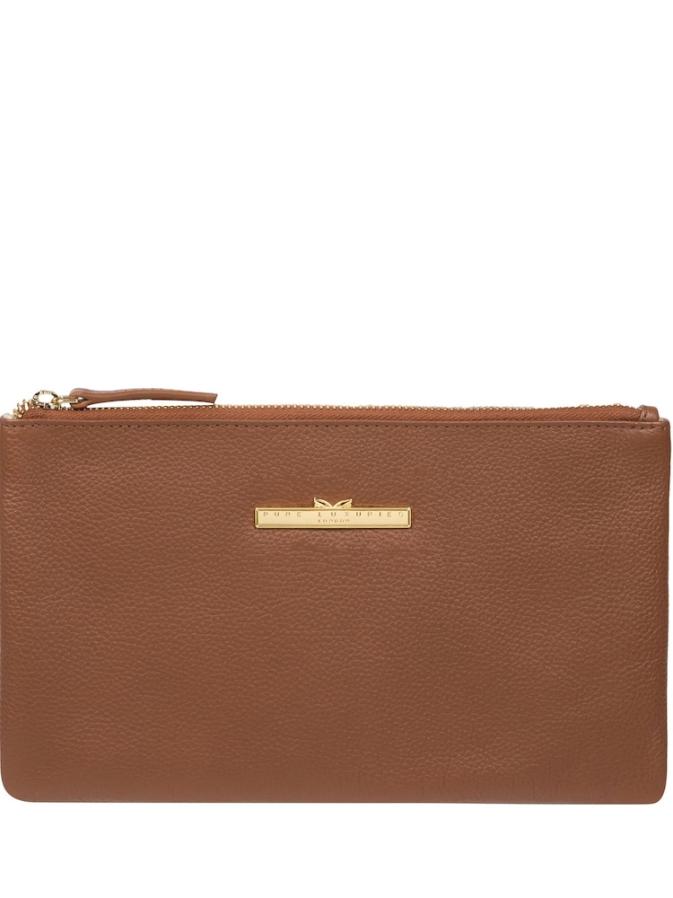 Pure Luxuries London Arlesey Leather Clutch Bag - Image 1 of 2