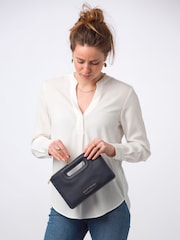 Pure Luxuries London Esher Leather Clutch Bag - Image 1 of 6
