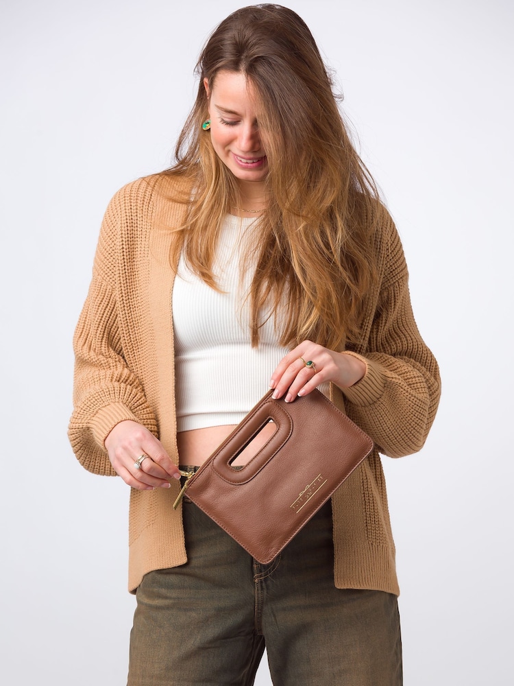 Pure Luxuries London Esher Leather Clutch Bag - Image 1 of 6
