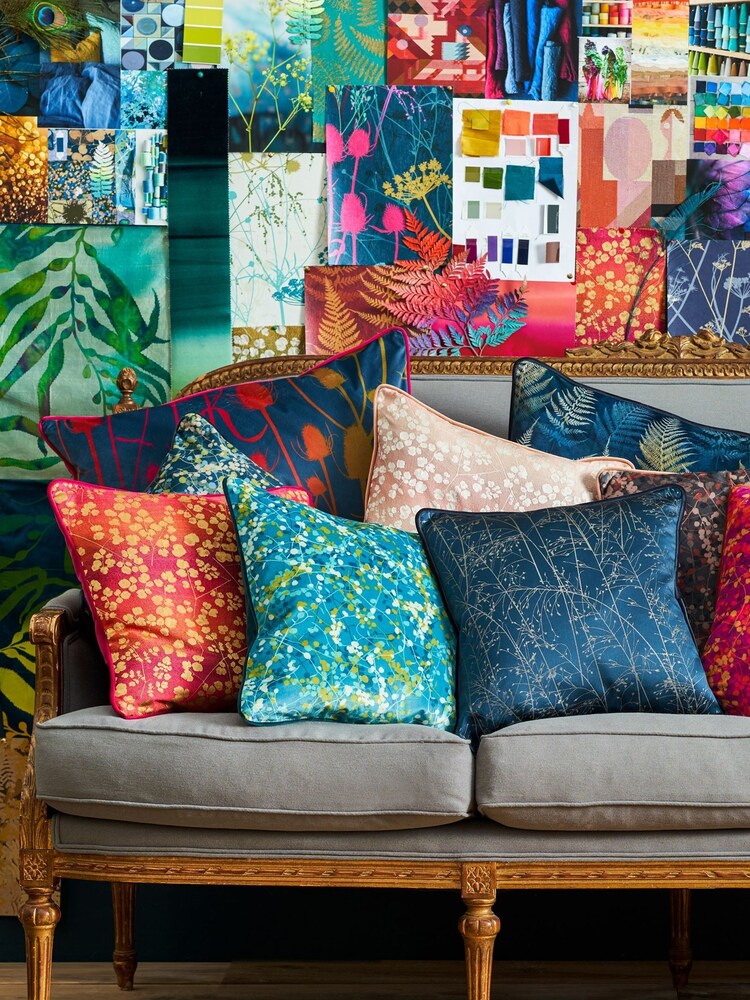 Clarissa Hulse Blue Whispering Grass Cushion - Image 2 of 5