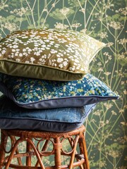 Clarissa Hulse Blue Whispering Grass Cushion - Image 4 of 5