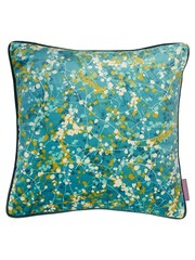 Clarissa Hulse Teal Blue Maidenhead Vine Cushion - Image 1 of 5