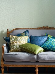 Clarissa Hulse Teal Blue Maidenhead Vine Cushion - Image 2 of 5