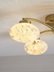 Brass Confetti Glass 4 Light Flush Ceiling Light Fitting - Image 3 of 5