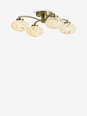 Brass Confetti Glass 4 Light Flush Ceiling Light Fitting - Image 5 of 5