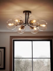 Black Jackson 6 Light Flush Fitting Ceiling Light - Image 1 of 5