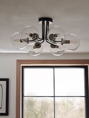 Black Jackson 6 Light Flush Fitting Ceiling Light - Image 2 of 5