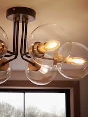 Black Jackson 6 Light Flush Fitting Ceiling Light - Image 3 of 5