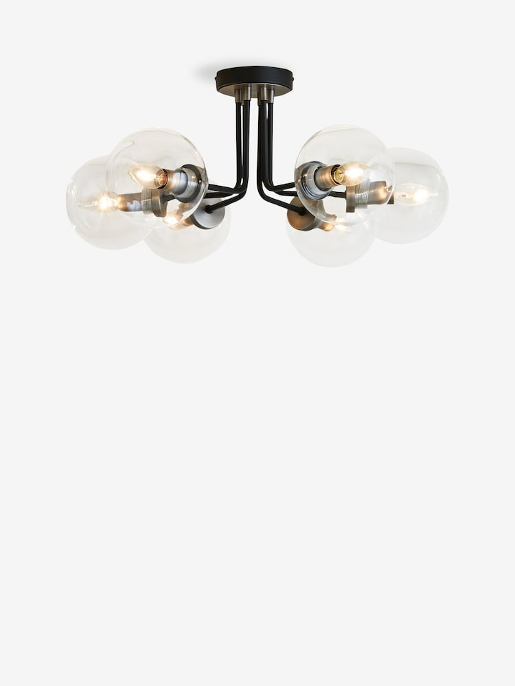 Black Jackson 6 Light Flush Fitting Ceiling Light - Image 5 of 5