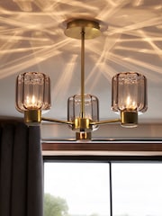 Brass Jensen 3 Light Flush Fitting Ceiling Light - Image 1 of 5