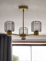 Brass Jensen 3 Light Flush Fitting Ceiling Light - Image 2 of 5