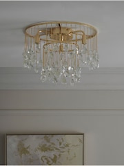 Gold Lucia 3 Light Flush Fitting Ceiling Light - Image 2 of 5