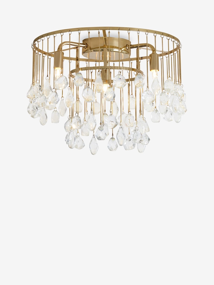 Gold Lucia 3 Light Flush Fitting Ceiling Light - Image 5 of 5