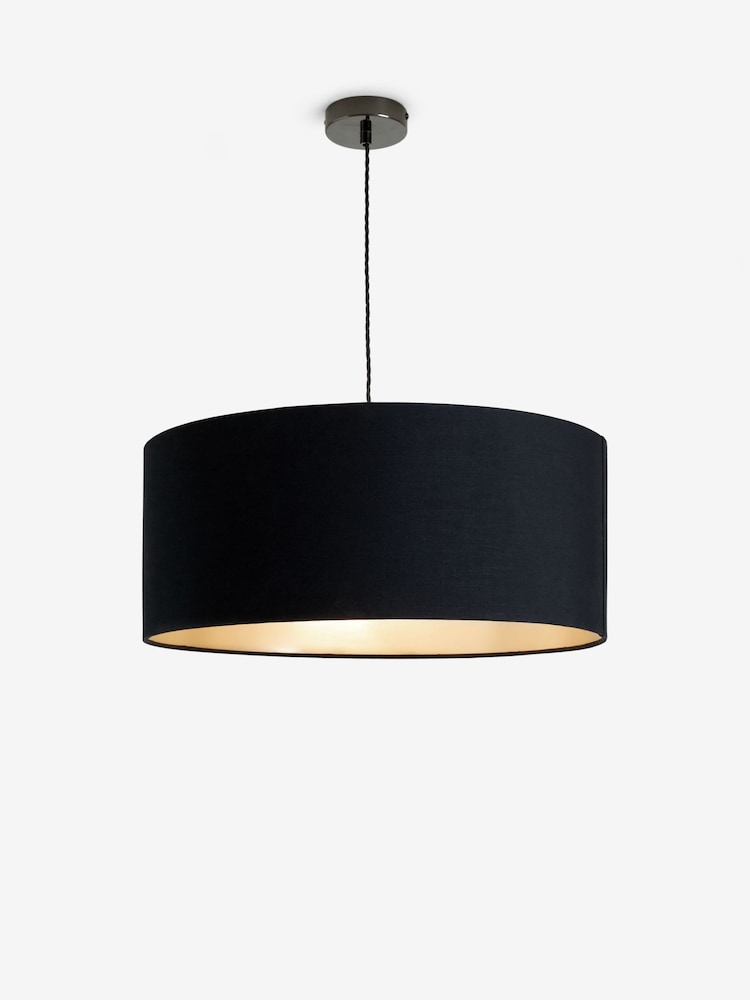 Black Rico Easy Fit Shade Drum Ceiling Light - Image 6 of 6