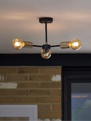 Black Houston 3 Light Flush Fitting Ceiling Light - Image 1 of 6