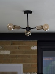 Black Houston 3 Light Flush Fitting Ceiling Light - Image 2 of 6