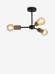 Black Houston 3 Light Flush Fitting Ceiling Light - Image 4 of 6
