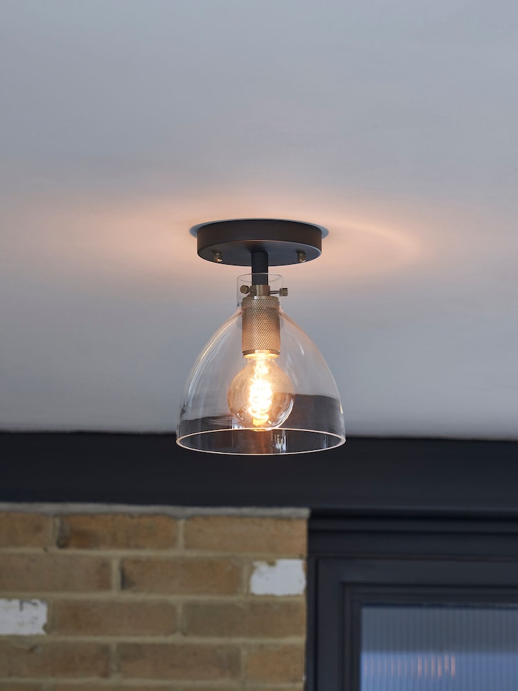 Black Houston Flush Fitting Ceiling Light - Image 1 of 5