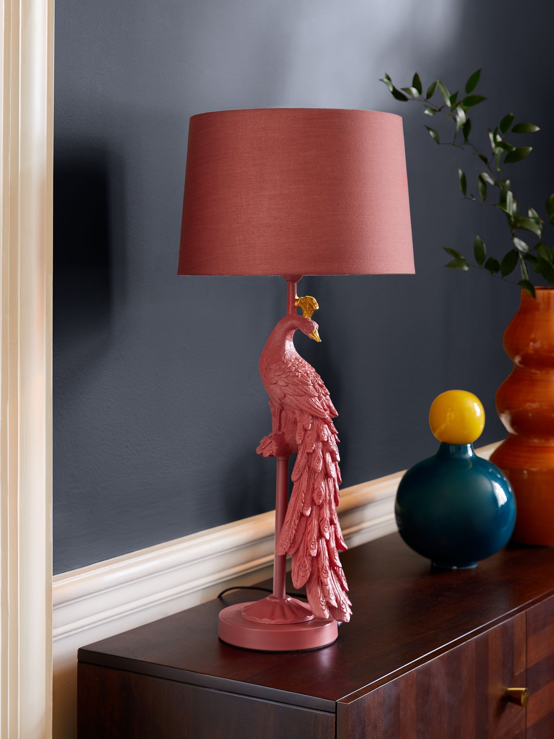 Red Peacock Table Lamp Laura Ashley