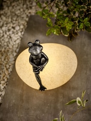 Pewter Frank the Frog Outdoor Solar Light - Image 3 of 5