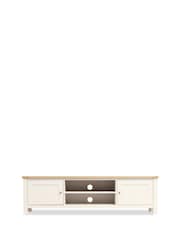 Cream Malvern Oak Effect Up to 80 inch Slim TV Unit - Image 4 of 10