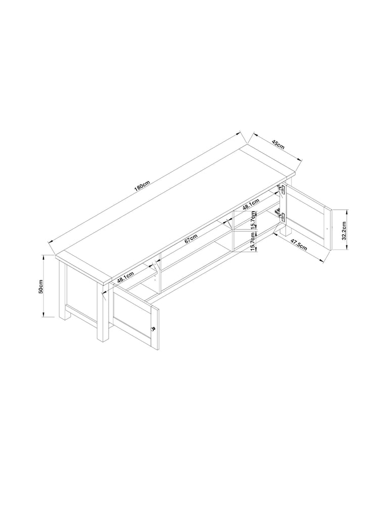 Cream Malvern Oak Effect Up to 80 inch Slim TV Unit - Image 10 of 10