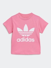 adidas Originals Pink 100% Cotton Trefoil T-Shirt - Image 1 of 5