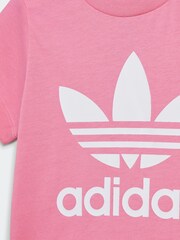 adidas Originals Pink 100% Cotton Trefoil T-Shirt - Image 3 of 5