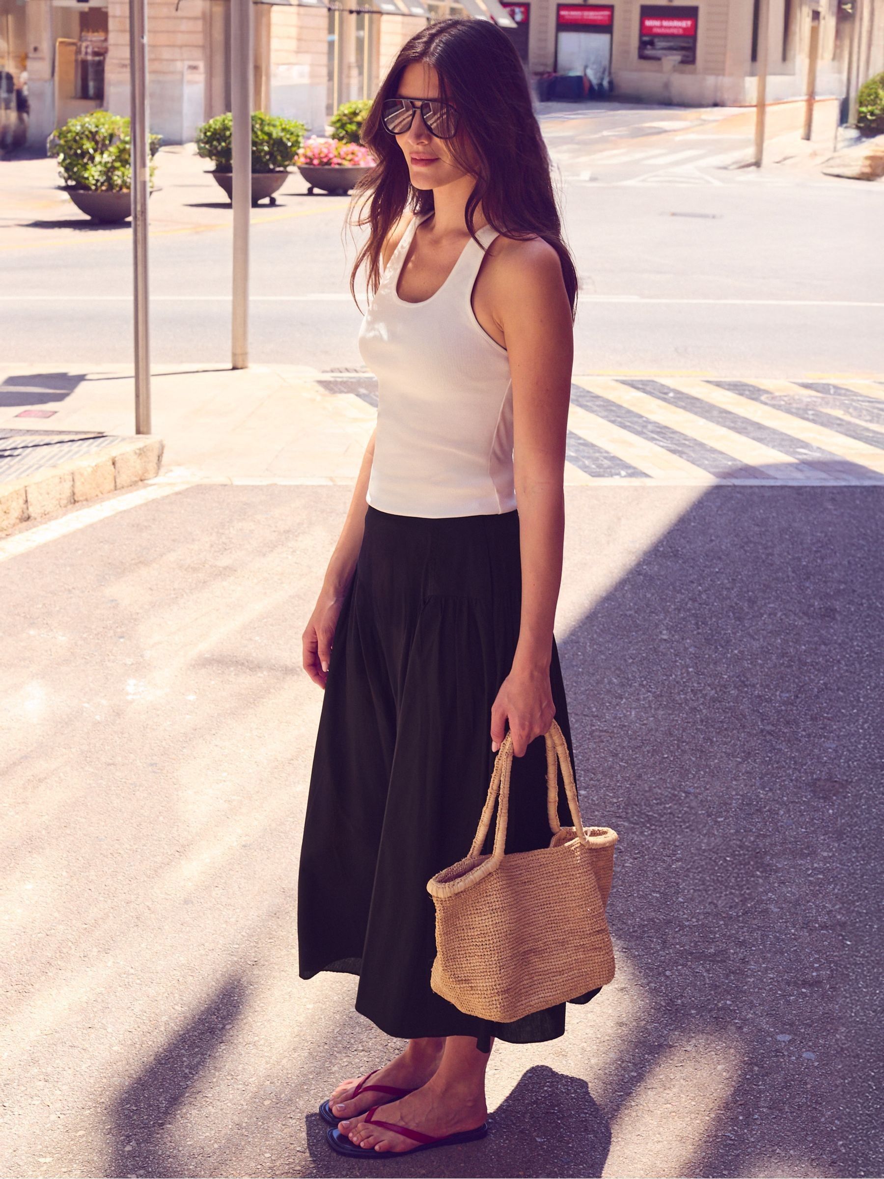 Buy Ro&Zo Black Cotton Gathered Skirt from the Next UK online shop