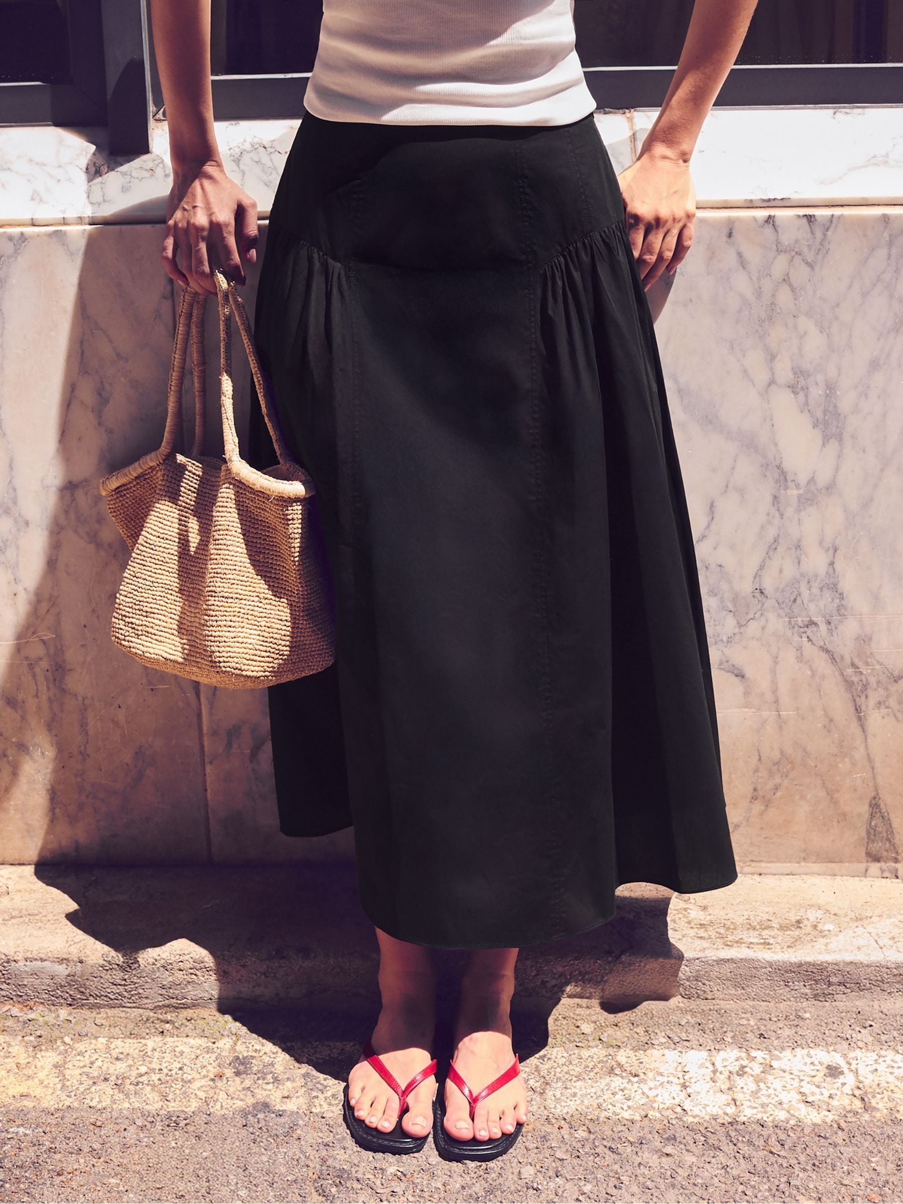 Buy Ro&Zo Black Cotton Gathered Skirt from the Next UK online shop