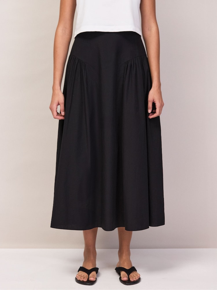 Ro&Zo Black Cotton Gathered Skirt - Image 2 of 5