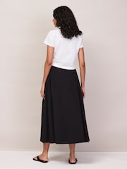 Ro&Zo Black Cotton Gathered Skirt - Image 3 of 5