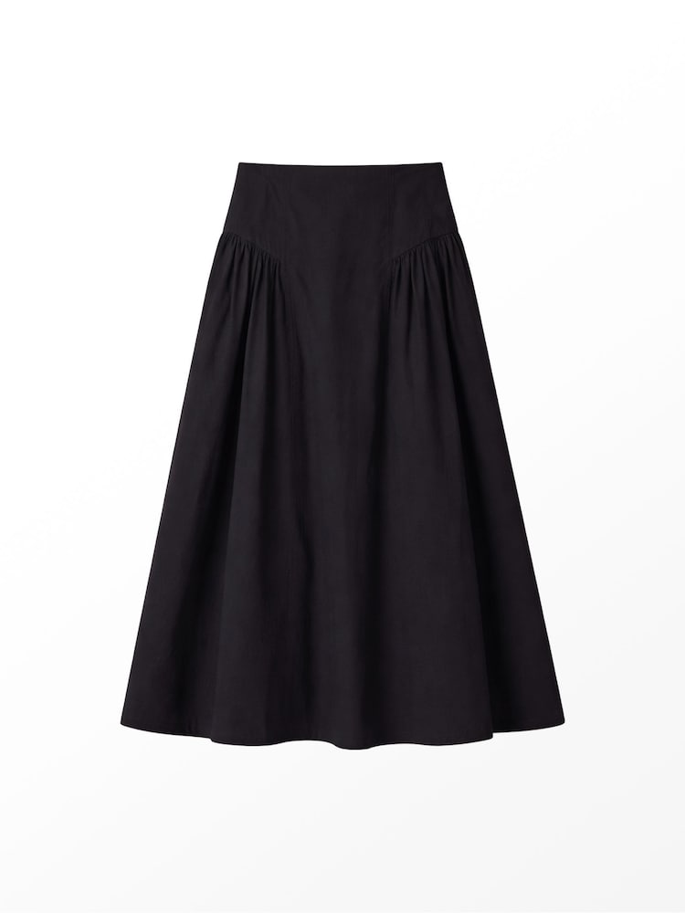 Ro&Zo Black Cotton Gathered Skirt - Image 5 of 5