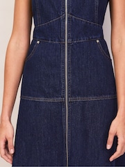 Ro&Zo Blue Denim Zip Front Midi Dress - Image 6 of 6
