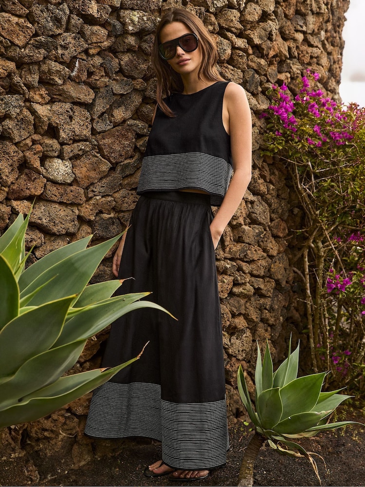 Ro&Zo Black Petite Contrast Stitch Maxi Skirt - Image 1 of 4