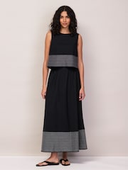 Ro&Zo Black Petite Contrast Stitch Maxi Skirt - Image 3 of 4