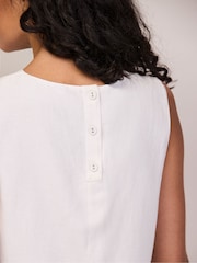 Ro&Zo White Ladder Trim Shell Top - Image 5 of 6