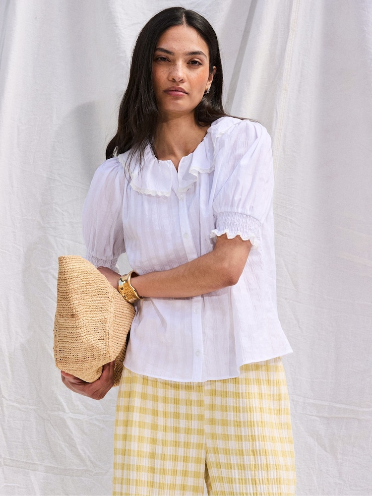 Ro&Zo White Lace Trim Top - Image 1 of 5