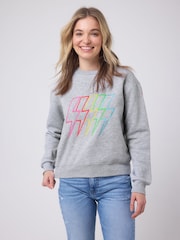 SCAMP & DUDE Grey Multi Bolt Oversized Sweatshirt - Image 3 of 5