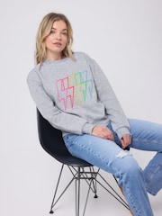 SCAMP & DUDE Grey Multi Bolt Oversized Sweatshirt - Image 4 of 5